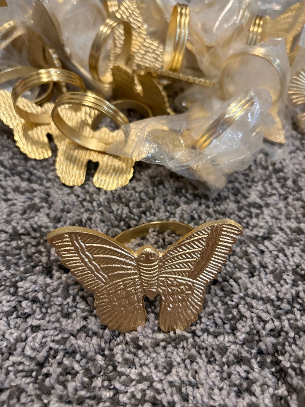 Gold Butterfly Napkin Ring - set of 24